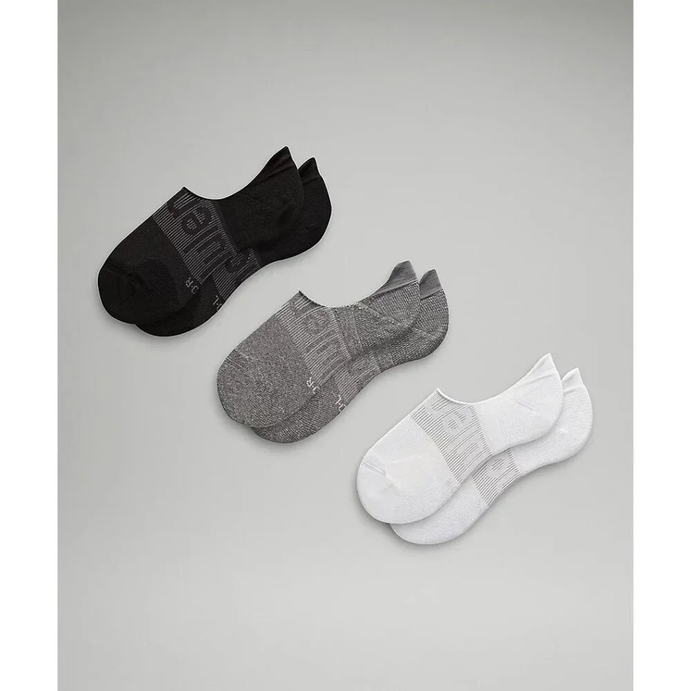 Women's Power Stride No-Show Socks w/ Active Grip (3 Pack) - White/Gray/Black - Picture 1 of 4